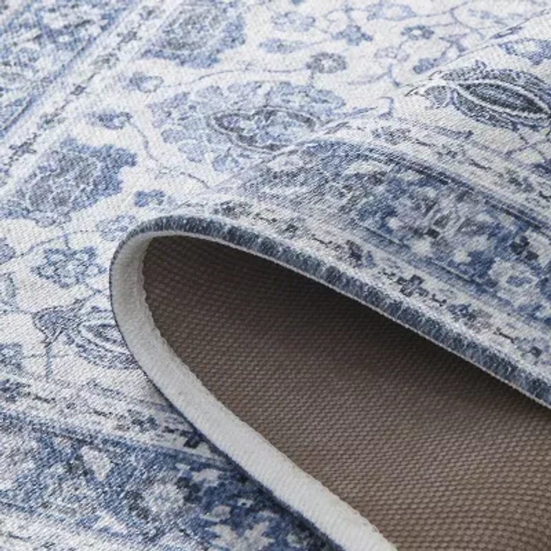 Linery Matra Traditional Floral Washable Skid Resistant 5'X7' Indoor Rectangular Area Rug
