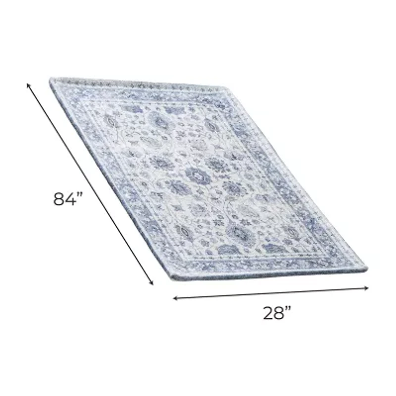 Linery Matra Traditional Floral Washable Skid Resistant 28"X84" Indoor Rectangular Runner