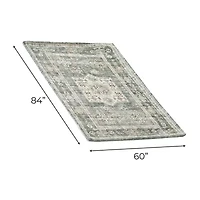 Linery Nava Traditional Geometric Washable Skid Resistant 5'X7' Indoor Rectangular Area Rug