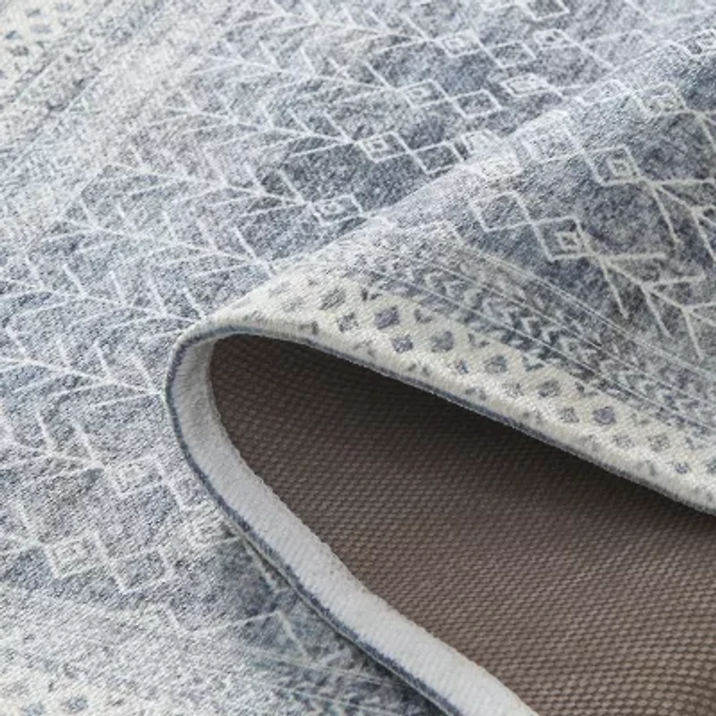 Linery Neve Distressed Tribal Washable Skid Resistant 5'X7' Indoor Rectangular Area Rug