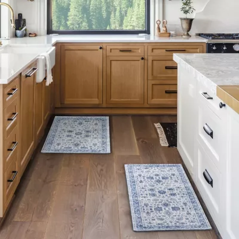 Linery Matra 2-pc. Traditional Floral Washable Skid Resistant Indoor Rectangular Set
