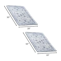 Linery Matra 2-pc. Traditional Floral Washable Skid Resistant Indoor Rectangular Set
