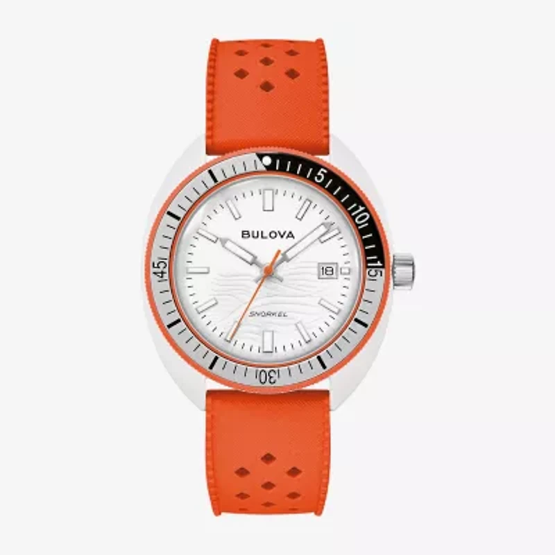Bulova Unisex Adult Orange Strap Watch 98b448