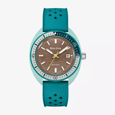 Bulova Snorkel Mens Green Strap Watch 98b446