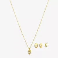 Bijoux Bar Delicates Gold Tone Strawberry Womens Crystal Round 2-pc. Jewelry Set