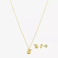 Bijoux Bar Delicates Gold Tone Apple Womens Crystal 2-pc. Jewelry Set