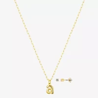 Bijoux Bar Delicates Gold Tone  Initial Womens 2-pc. Jewelry Set