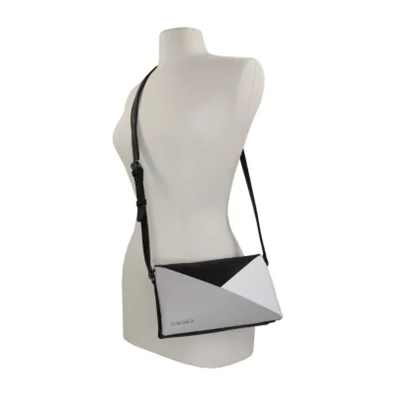 Tahari Pearson Pleated Triple Compartment Crossbody Bag