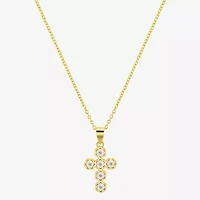 Footnotes Womens White Mother Of Pearl Sterling Silver Cross 16 Inch Pendant Necklace