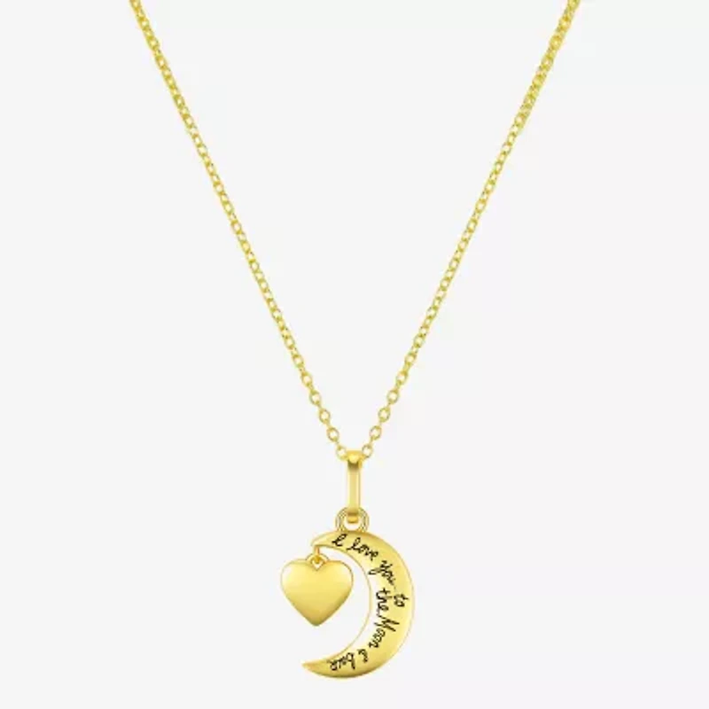 Footnotes Womens White Mother Of Pearl Sterling Silver Heart Moon 16 Inch Pendant Necklace