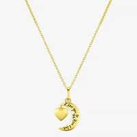 Footnotes Womens White Mother Of Pearl Sterling Silver Heart Moon 16 Inch Pendant Necklace