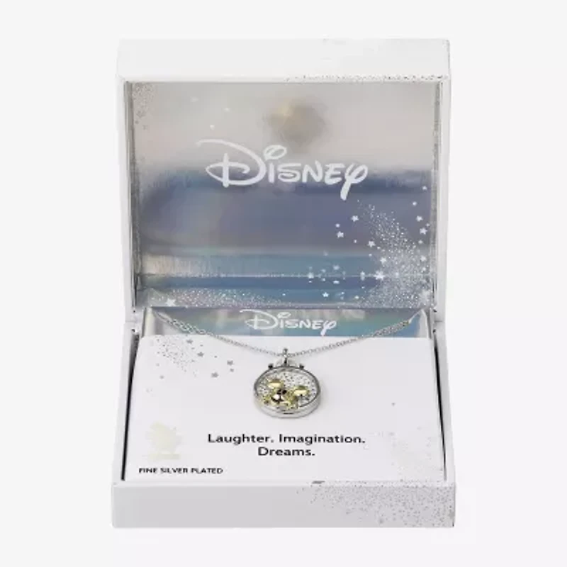 Disney Classics Womens Crystal 10K Gold Over Brass Pure Silver Over Brass 16 Inch Pendant Necklace