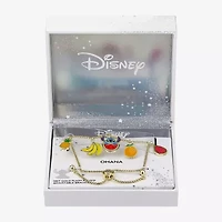 Disney Classics Womens 10K Gold Over Brass Lilo & Stitch Charm Bracelet
