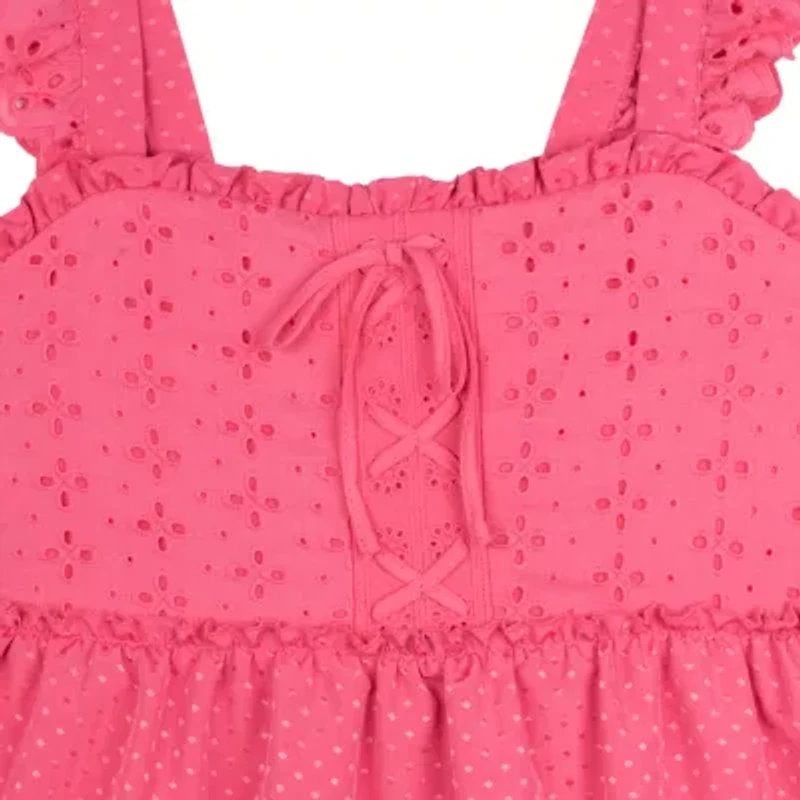 Rare Editions Big Kid Girls Short Sleeve Flutter Empire Waist Dress