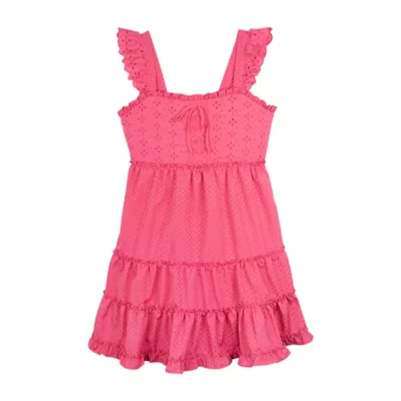 Rare Editions Big Kid Girls Short Sleeve Flutter Empire Waist Dress