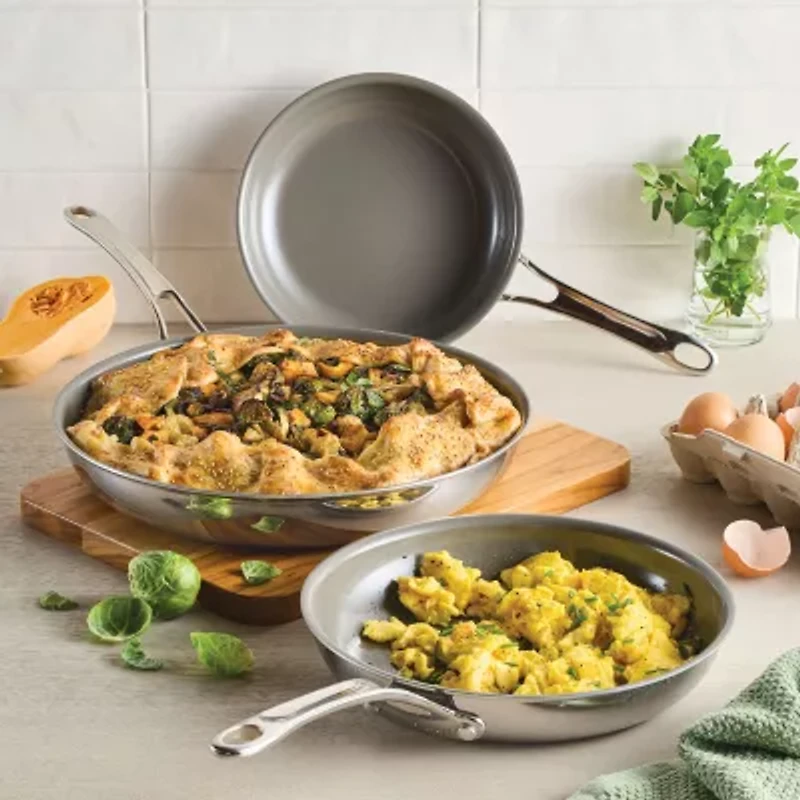 Anolon Everlast Stainless Steel Ceramic 3-pc. Frying Pan Set
