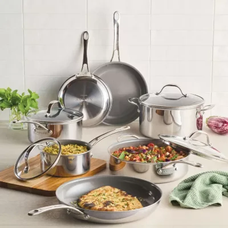 Anolon Everlast Stainless Steel Ceramic 11-pc. Cookware Set