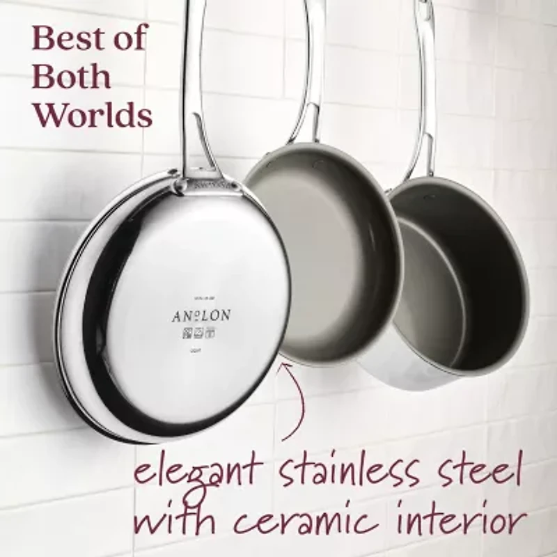 Anolon Everlast Stainless Steel Ceramic 11-pc. Cookware Set
