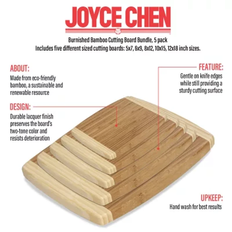 Joyce Chen Burnished Bamboo 5-pc. Cutting Board Set