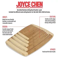 Joyce Chen Burnished Bamboo 5-pc. Cutting Board Set