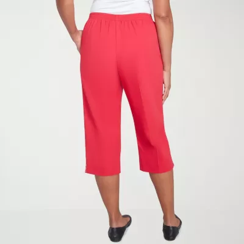 Alfred Dunner Land Of The Free Womens Stretch Fabric Straight Capri Pant