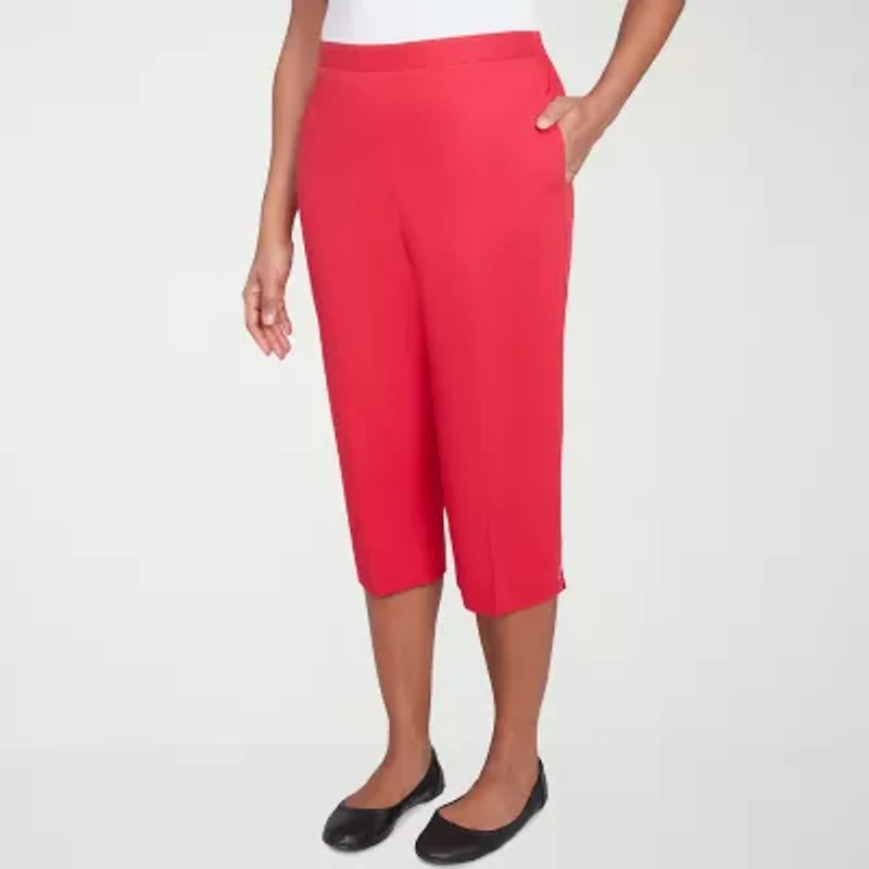 Alfred Dunner Land Of The Free Womens Stretch Fabric Straight Capri Pant