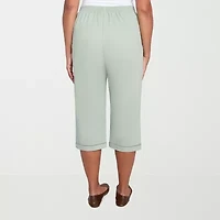 Alfred Dunner Santa Fe Womens Stretch Fabric Straight Capri Pant