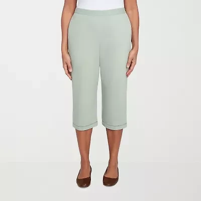 Alfred Dunner Santa Fe Womens Stretch Fabric Straight Capri Pant