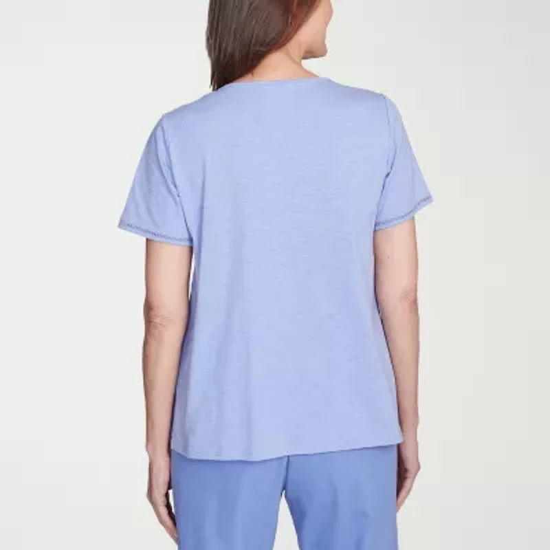 Alfred Dunner Santa Fe Womens Crew Neck Short Sleeve T-Shirt