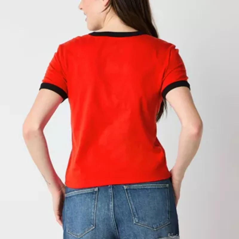 Hot Cheetos Caliente Ringer Tee Womens Crew Neck Short Sleeve Fitted Juniors Graphic T-Shirt