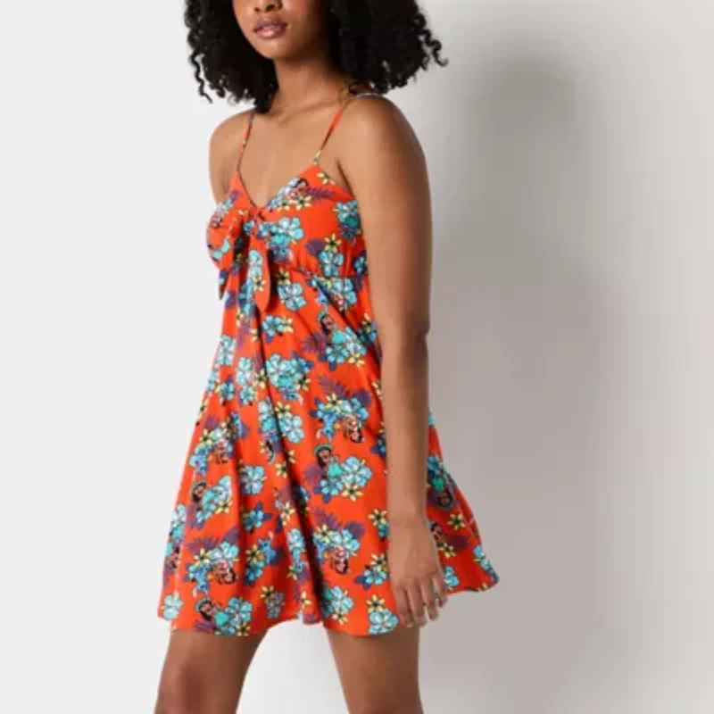 Lilo And Stitch The Movie Aloha Womens Sleeveless Juniors A-Line Dress