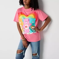 Rainbow Womens Crew Neck Short Sleeve Regular Fit Care Bears Juniors Graphic T-Shirt