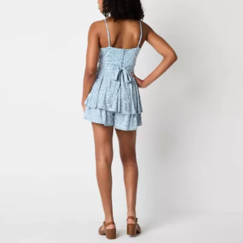 Emerald Sundae Womens Sleeveless Abstract Juniors Romper