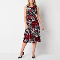 Danny & Nicole Womens Floral Midi Jacket Dress