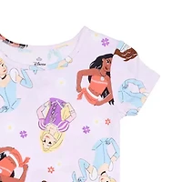Disney Collection Little & Big Kid Girls Princess Crew Neck Short Sleeve 4-pc. Pajama Sets