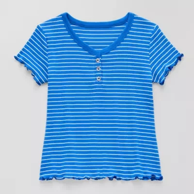 Thereabouts Little & Big Kid Girls V Neck Short Sleeve T-Shirt
