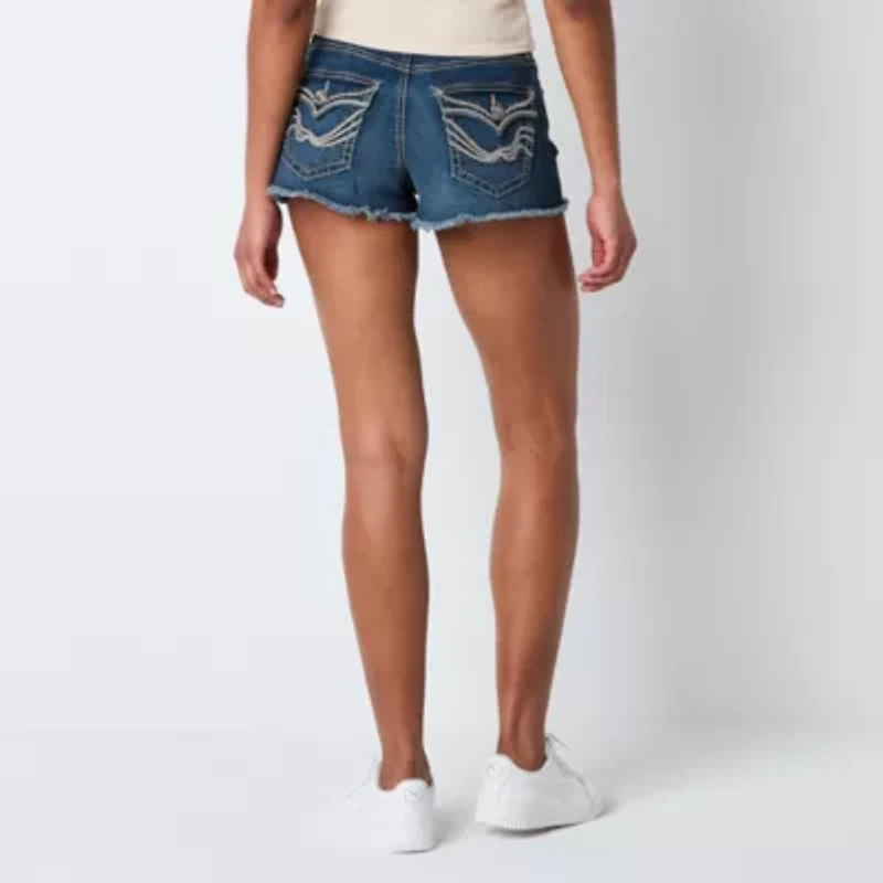 Vanilla Star Womens Low Rise-Juniors Micro Denim Short