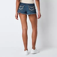 Vanilla Star Womens Low Rise-Juniors Micro Denim Short
