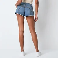 Vanilla Star Womens Low Rise Juniors Micro Denim Short