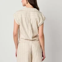 Worthington Womens Short Sleeve Blouse