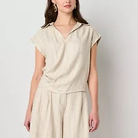 Worthington Womens Short Sleeve Blouse
