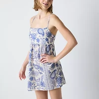 Jump Apparel Womens Sleeveless Floral Fit + Flare Dress Juniors