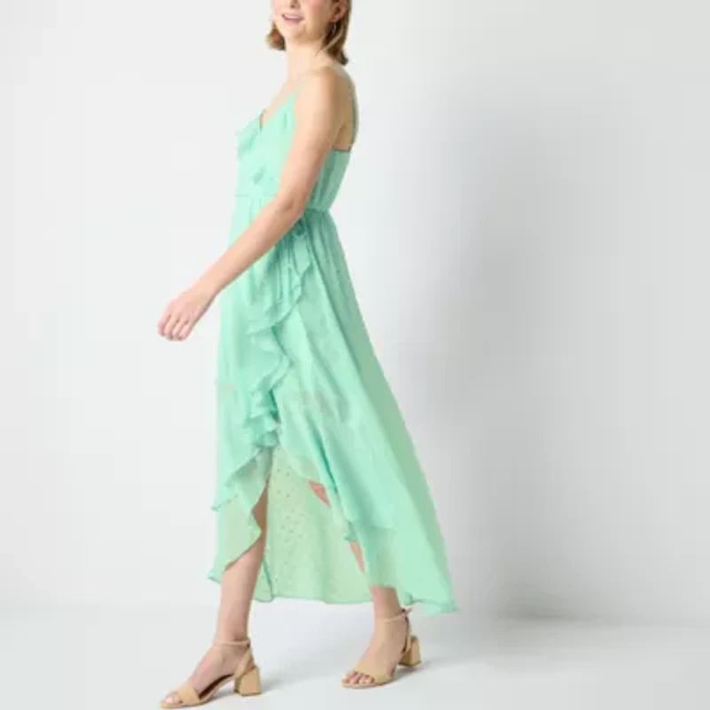 by&by Womens Juniors High-Low Maxi Dress