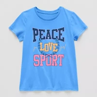 Xersion Little & Big Kid Girls Crew Neck Short Sleeve Regular Fit Graphic T-Shirt