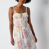 by&by Womens Midi Floral Juniors A-Line Dress