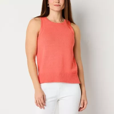 Liz Claiborne Womens Crew Neck Sleeveless Tank Top
