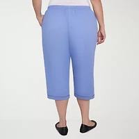 Alfred Dunner Santa Fe Womens Plus Stretch Fabric Straight Capri Pant