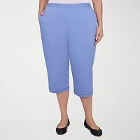 Alfred Dunner Santa Fe Womens Plus Stretch Fabric Straight Capri Pant