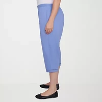 Alfred Dunner Santa Fe Womens Plus Stretch Fabric Straight Capri Pant