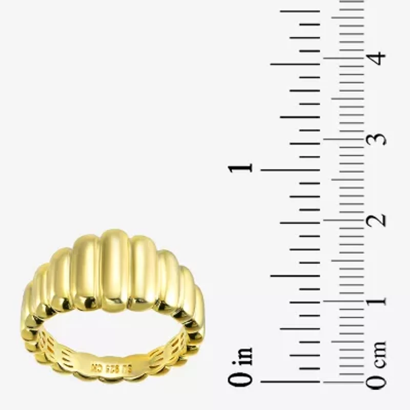 Silver Addiction Womens 11.5MM 14K Gold Over Band